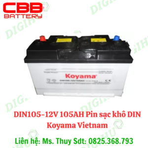 DIN105-12V 105AH Pin Tự Động Sạc Khô Koyama Vietnam